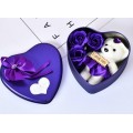 Caja de regalo forma de corazon con osos y flores W-YHSG570