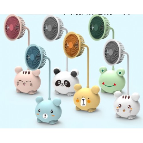 Ventilador pequeño de animalitos con sacapuntas (batería de litio de 500MA con carga USB LU8718