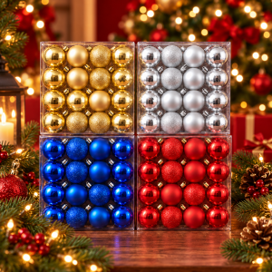 Esferas navideñas de 6 cm, 16 piezas por mayoreo