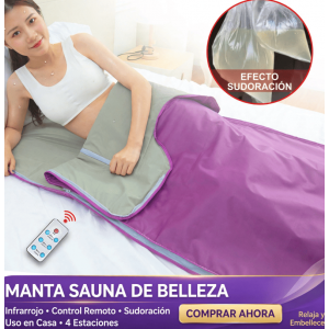 Manta Sauna de Belleza Infrarroja con Control Remoto - Manta Térmica de Sudoración para Spa en Casa - 4 Estaciones