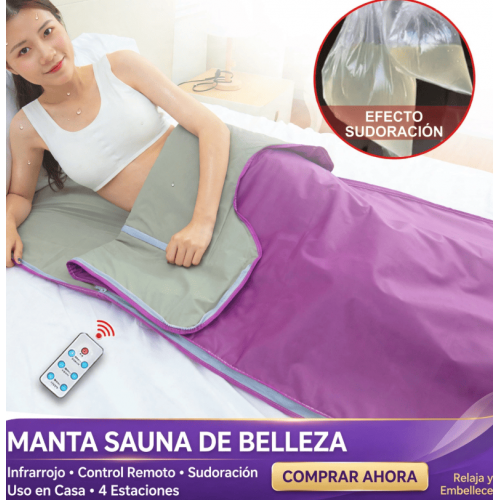 Manta Sauna de Belleza Infrarroja con Control Remoto - Manta Térmica de Sudoración para Spa en Casa - 4 Estaciones