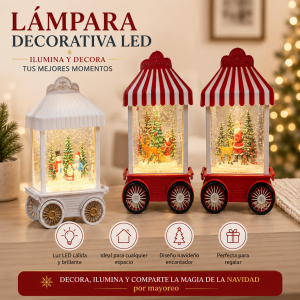Lámpara Decorativa Navideña Tipo Carrito con Luz LED por Mayoreo