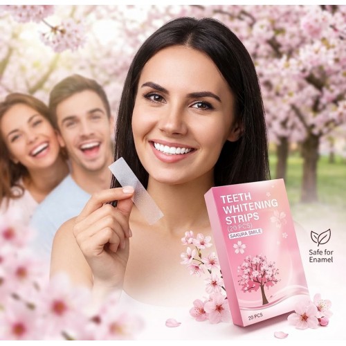 Tiras blanqueadoras dentales prácticas para el cuidado de la sonrisa. Presentación compacta, fácil de usar y ideal para rutina de higiene bucal en casa.
