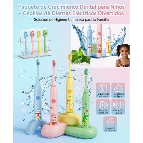 Cepillo dental eléctrico infantil con diseño colorido y práctico para la higiene bucal diaria de los niños. Cepillo dental eléctrico infantil con diseño colorido y práctico para la higiene bucal diaria de los niños.