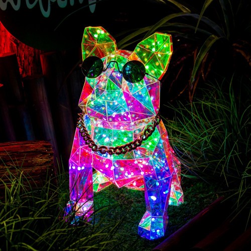 Lampara led en forma de perrito 40cm de peluche con luz holográfica SDD1151