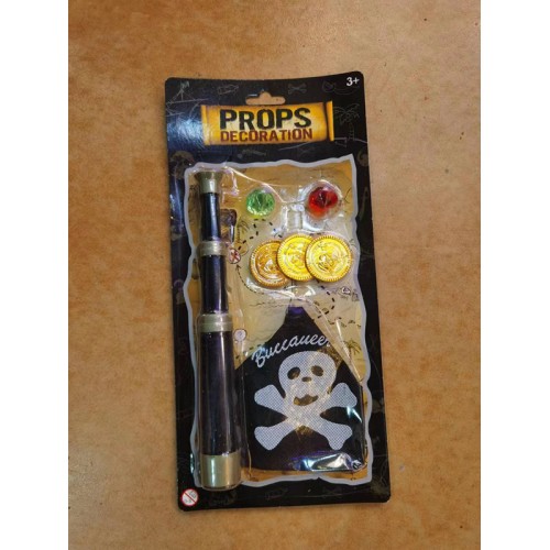 Accesorios de armas piratas para Halloween, bandera pirata, Telescopio pirata. WS29 