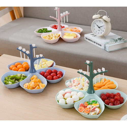 Plato para aperitivo y frutas decorativo con palillos PMY-16049