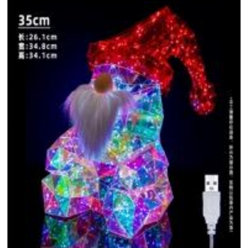 Lampara led con luz holograficá, forma de santa claus de 35cm SDD1161