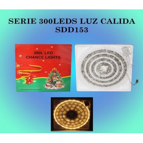 Serie de  luces con 300 led, luz colores + luz cálida 8 modos de luz SDD153