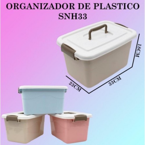 Caja de almacenamiento aprueba de agua con tapa multiusos,de 32.5*23*18.5cm SNH33