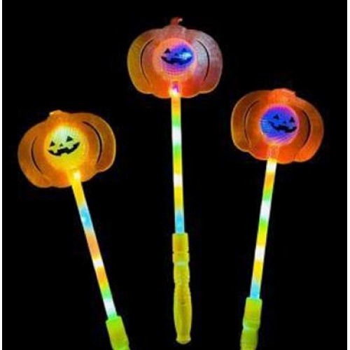 Varita mágica de calabaza con luces LED multicolor – Juguete luminoso para Halloween, fiestas y disfraces infantiles, ideal para decoración y diversión nocturna, Por Mayoreo WSJPP-B089 