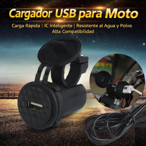 Cargador USB para Moto 12V Impermeable con Carga Rápida XT1780