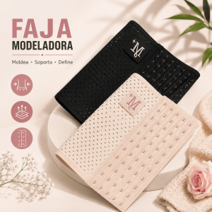 Faja modeladora con diseño ajustable, broches de múltiples niveles y tela transpirable. Ideal para brindar soporte y comodidad durante el uso diario. Disponible en color negro y beige