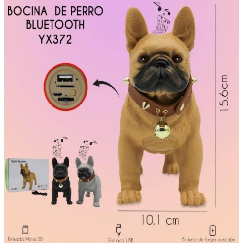 BOCINA BLUETOOTH EN FORMA DE PERRO FM,USB,MICRO SD YX372