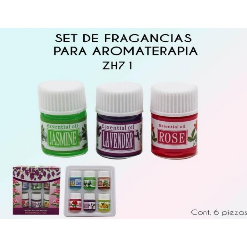 ESTUCHE DE ESCENCIAS AROMATICAS, CONTIENE 6 PIEZAS DE 3ML,VARIOS AROMAS ZH71