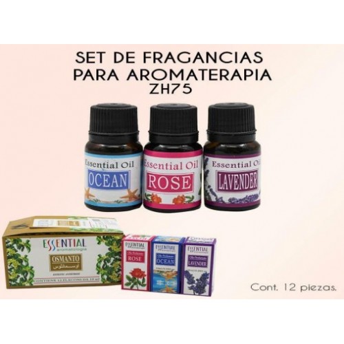 Estuche de esencias aromáticas,contiene 6pzs de 3ml con varios aromas ZH75