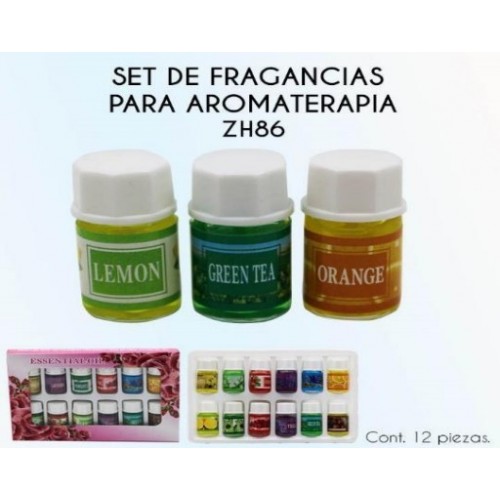 Estuche de esencias aromáticas,contiene 12pzs de 3ml en varios aromas ZH86