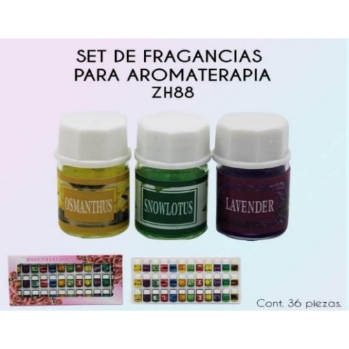 Estuche de esencias aromáticas,contiene 36pzs de 3ml en varios romas ZH88