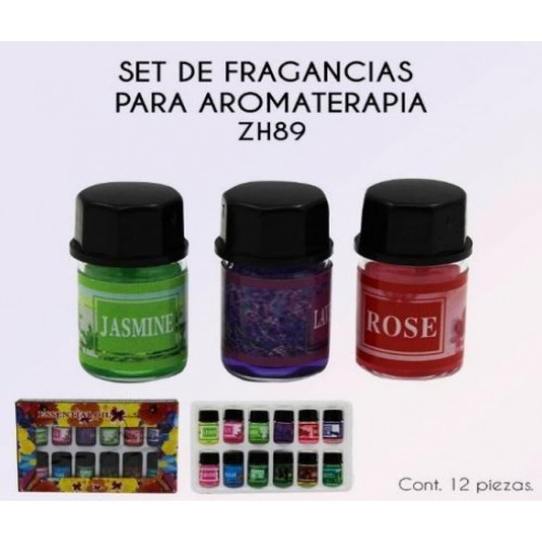 Estuche de esencias aromáticas,contiene 12pzs de 3ml en varios aromas ZH89