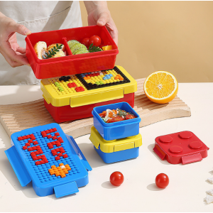 Lonchera para niños con tematica de bloques de contruccion,Mayoreo PM-522