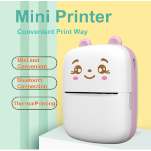  Mini impresora fotográfica portátil vinculada con bluetooth(Solo color rosa), Mayoreo D-21614