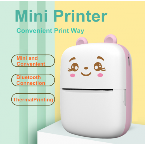  Mini impresora fotográfica portátil vinculada con bluetooth(Solo color rosa), Mayoreo D-21614
