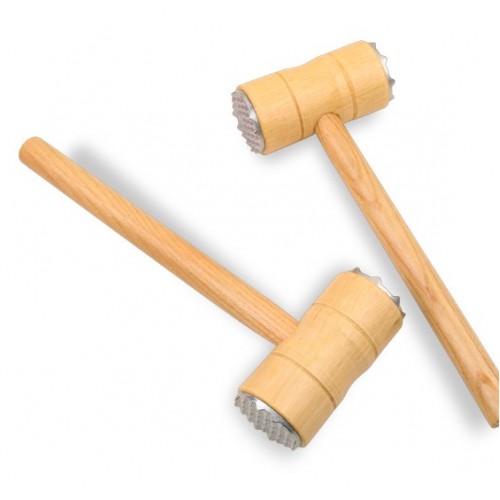 Martillo multifuncional ablandador de carne de madera y metal doble cara práctico para el hogar, Por Mayoreo 032-69