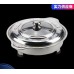 Charola o bandeja redonda de acero inoxidable con tapa y asas – Para buffet o banquetes de 31CM por Mayoreo 0703-27