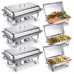 Charola térmica para buffet de acero inoxidable de 11L con tapa y base para banquetes, Por Mayoreo  0703-29