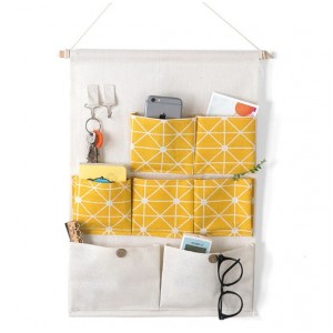 Bolsas Organizador colgante de pared con 7 bolsillos 46.5 x 35 cm ideal para baño cocina y recámara. Por Mayoreo 0770