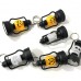 Set de mini lámparas LED en forma de faroles con diseños de calabazas naranjas y calaveras blancas. Lámparas decorativas Por Mayoreo  124913