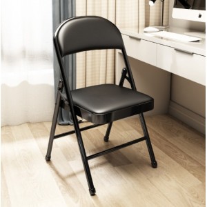 Silla Plegable Acolchonada Negra de metal para Hogar y Oficina –Portátil para uso doméstico- Por Mayoreo 13893-4