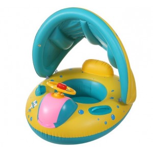 Flotador Inflable desmontable Infantil con Techo y Volante de PVC – Piscina Flotante con Sombrilla- Por Mayoreo 1502-7