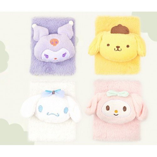 Libreta kawaii con forro de peluche – Personajes de Diseños animados – Diseño 3D, Para tomar notas, escribir diarios o para escolares Por Mayoreo  191817