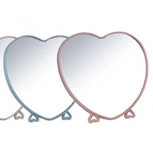 Espejo de Tocador portátil con forma de Corazón y soporte, plegable trasero ajustable por Mayoreo 1923