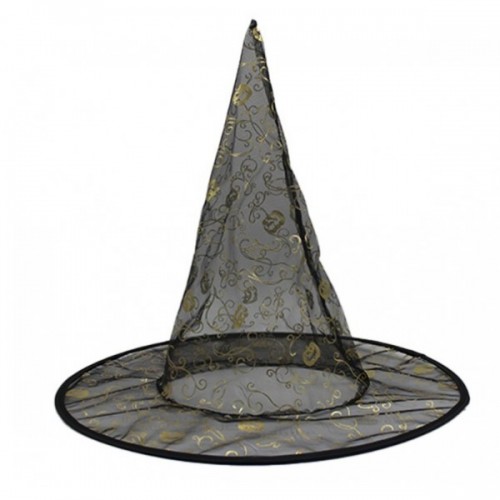 Sombreros de bruja decorativos de malla con diferentes diseños – Modelos surtidos – Accesorio ideal para disfraces y decoración de Halloween- Por Mayoreo 1985-12