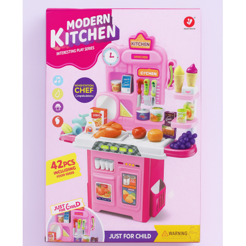 Cocina infantil de juguete moderna con 42 accesorios — Juego de cocina para niños y niñas — Set didáctico de chef con alimentos y utensilios — Modern Kitchen educativa. Por Mayoreo 922-207 Cocina infantil de juguete moderna con 42 accesorios — Juego de cocina para niños y niñas — Set didáctico de chef con alimentos y utensilios — Modern Kitchen educativa. Por Mayoreo 922-207
