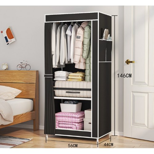 Armario Ropero Portátil de Tela con Estantes y Colgador- Ideal para recámara, departamento u oficina. Práctico y funcional. Por Mayoreo 34122-14