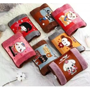 Bolsa de agua caliente con funda suave de peluche, ideal para aliviar frío, eléctrica, recargable y portátil. . Perfecta para manos, pies, espalda y uso doméstico Por Mayoreo 35298B-3