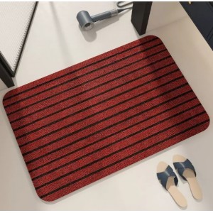 Tapete alfombra antideslizante para entrada de uso doméstico, resistente con diseño a rayas 40*60cm, Ideal para retener polvo y humedad. Por Mayoreo 35390-4