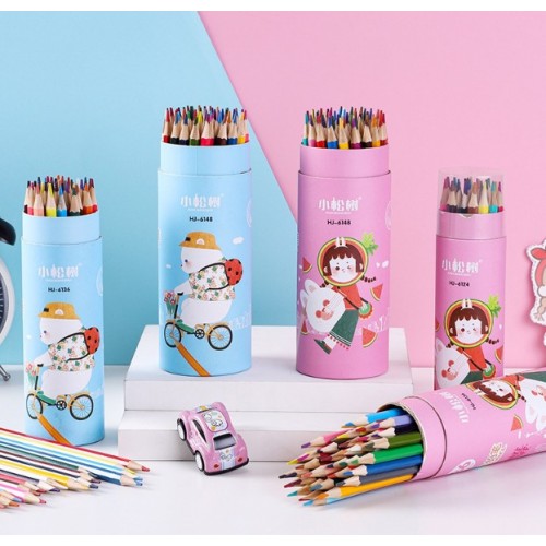 Juego de Lápices de colores de 24 pzs, lápices de colores de arte de pintura profesional para colorear y pintar por mayoreo 6124