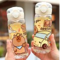 Botellas kawaii infantil, botella de capibara, Botellas de plastico portátil de gran capacidad de 400ml  Por Mayoreo 6131