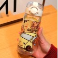 Botellas kawaii infantil, botella de capibara, Botellas de plastico portátil de gran capacidad de 400ml  Por Mayoreo 6131