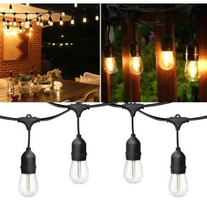 Guirnalda de luces decorativas tipo foco vintage, ideal para terrazas, jardines, balcones, fiestas y eventos.10 metros Para 15 Focos Por Mayoreo 6529-9