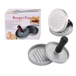 Mini prensa o molde Profesional para Hamburguesas – Burger Press Metálico con Mango de Madera- 80142