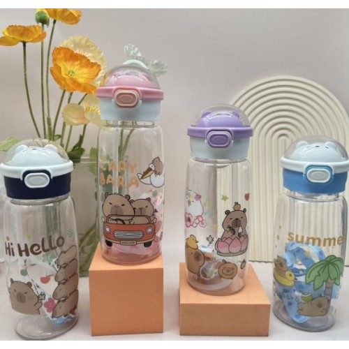 Linda botellas de agua de plástico para niñas y niños, de diseños animados ventas al por Mayor 883516