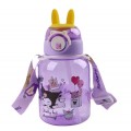 Botellas infantiles con orejas de conejo y correa ajustable – Diseño de dibujos animados – Tapa abatible con popote- Por Mayoreo 883535