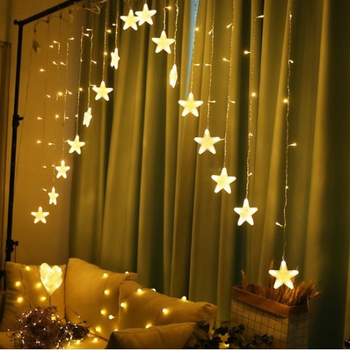 Cortina de luces LED con estrellas colgantes – Guirnalda luminosa decorativa para habitación, ventana o fiestas- Por Mayoreo 883640 Cortina de luces LED con estrellas colgantes – Guirnalda luminosa decorativa para habitación, ventana o fiestas- Por Mayoreo 883640
