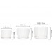 Set de 3 macetas cerámicas redondas blancas con base incluido diseño estriado decorativo, Por Mayoreo 89136
