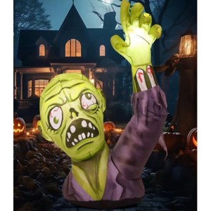 Inflable Zombi Gigante con Luces LED! -Terror Realista para Halloween  1.6m alto- Ideal para Jardín o Fachada- Por Mayoreo  9243-12